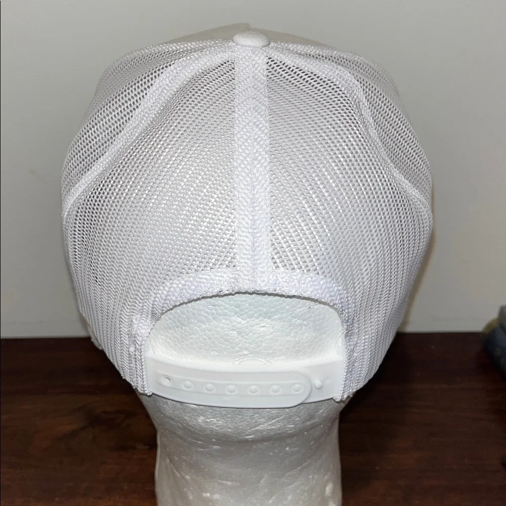 New Lazy J Ranch Wear Texas Bull Patch White With Mesh SnapBack Trucker Hat Cap